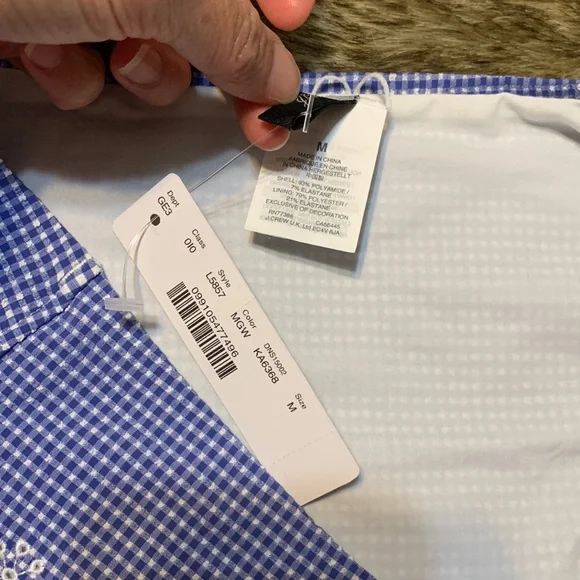 J.Crew Scalloped Bikini Bottom Blue Gingham Medium NWT - Picture 5 of 12